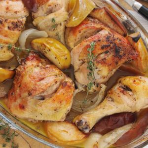 Pollo con manzana